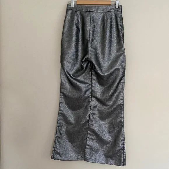 House of CB Jas Silver Kick Flare Trouser - Picture 4 of 14